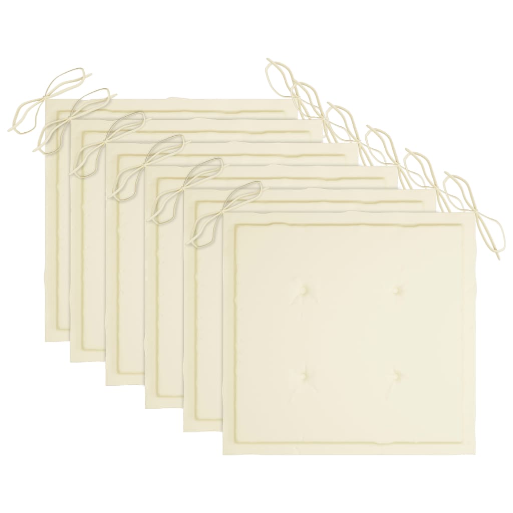 vidaXL Καρέκλες Κήπου 6 τεμ. από Μασίφ Ξύλο Teak με Μαξιλάρια