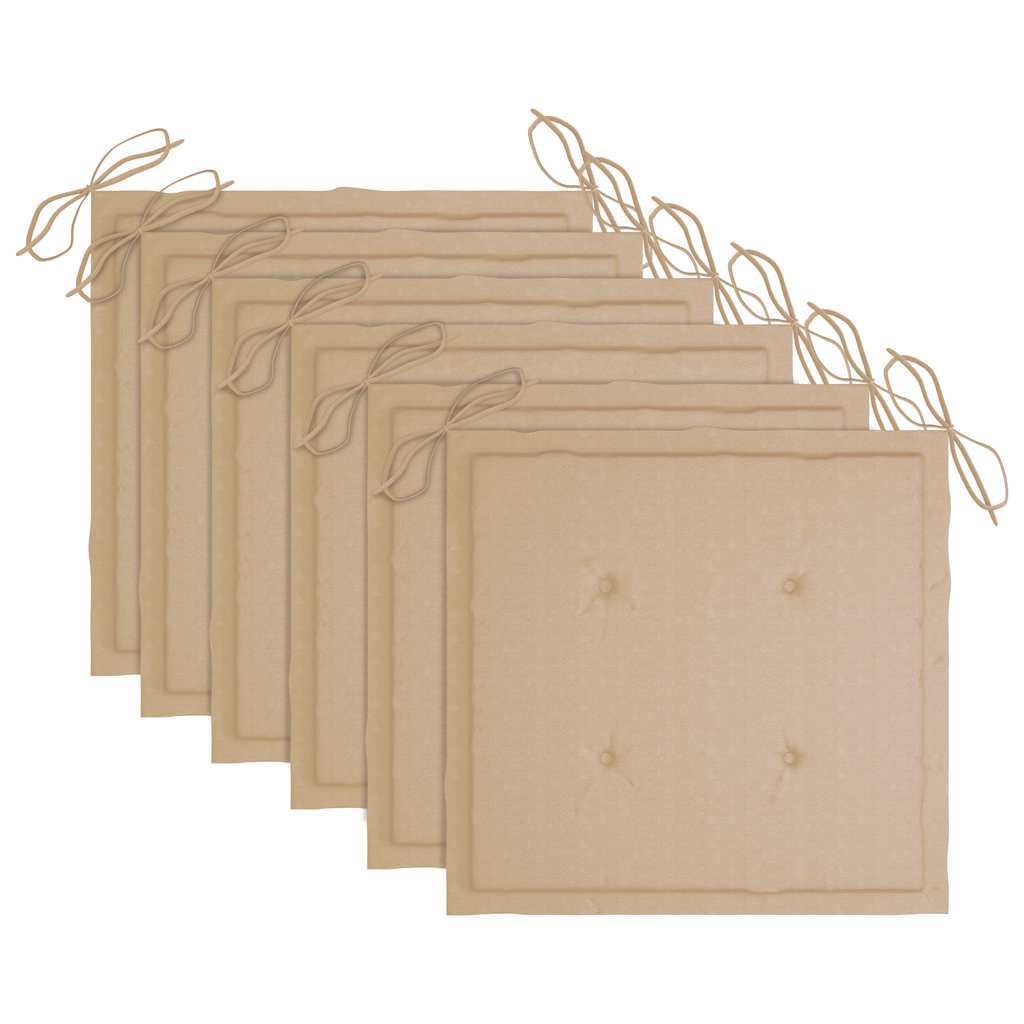 vidaXL Καρέκλες Κήπου 6 τεμ. από Μασίφ Ξύλο Teak με Μαξιλάρια