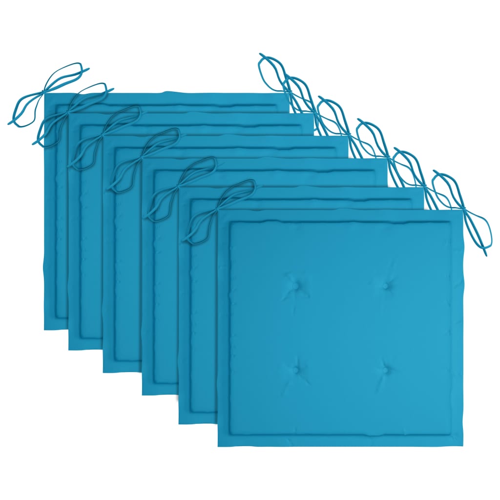 vidaXL Καρέκλες Κήπου 6 τεμ. από Μασίφ Ξύλο Teak με Μαξιλάρια