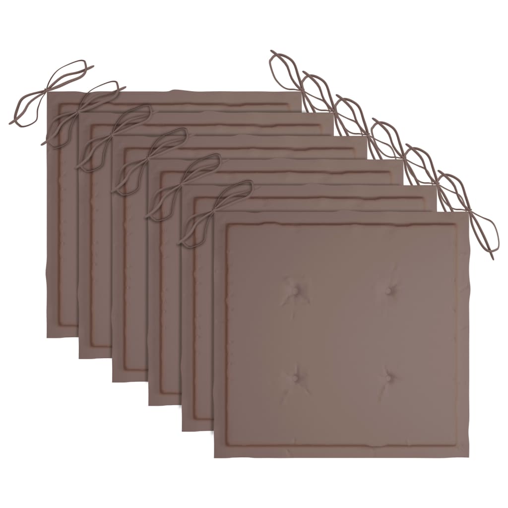 vidaXL Καρέκλες Κήπου 6 τεμ. από Μασίφ Ξύλο Teak με Μαξιλάρια