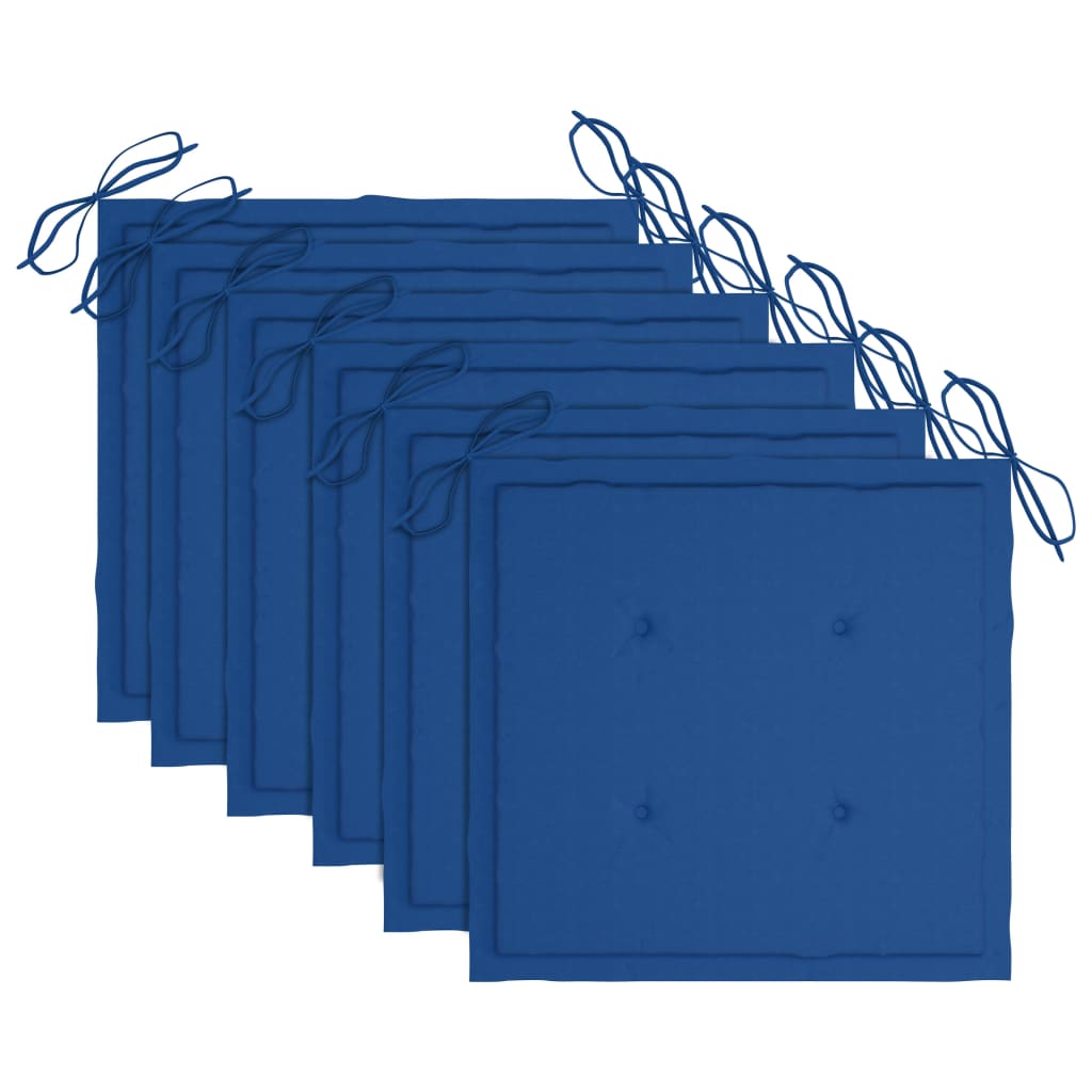 vidaXL Καρέκλες Κήπου 6 τεμ. από Μασίφ Ξύλο Teak με Μαξιλάρια