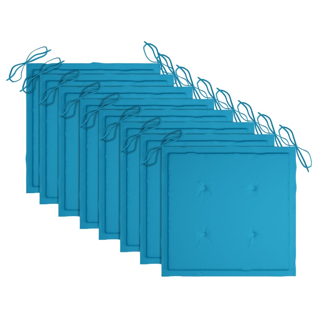 vidaXL Καρέκλες Κήπου 8 τεμάχια από Μασίφ Ξύλο Teak με Μαξιλάρια