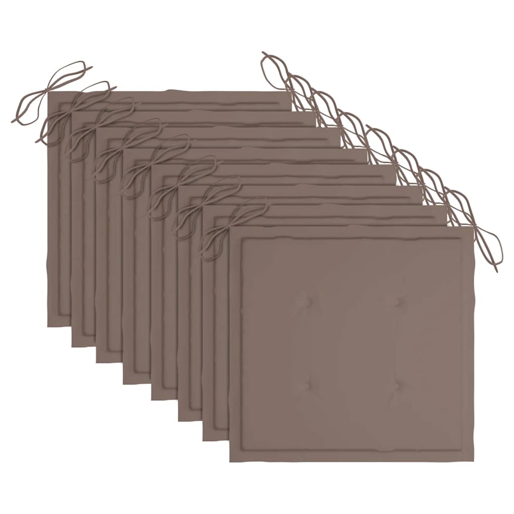 vidaXL Καρέκλες Κήπου 8 τεμάχια από Μασίφ Ξύλο Teak με Μαξιλάρια