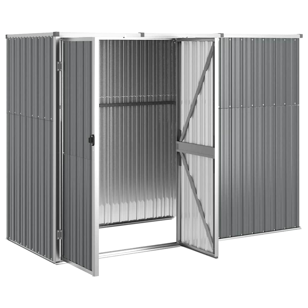 vidaXL Αποθήκη Εργαλείων Κήπου Γκρι 225 x 89 x 161 εκ. Γαλβαν. Ατσάλι