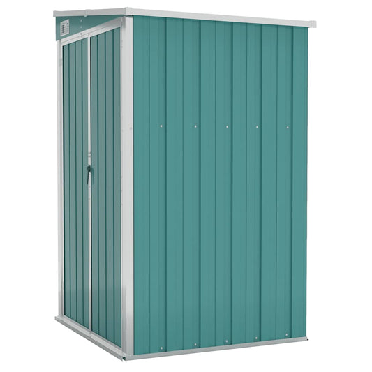 vidaXL Αποθήκη Κήπου Επιτοίχια Πράσινη 118x100x178 εκ από Γαλβ. Ατσάλι