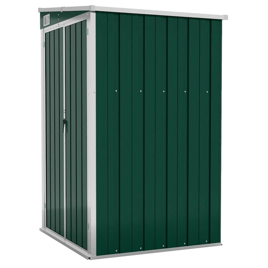 vidaXL Αποθήκη Κήπου Επιτοίχια Πράσινη 118x100x178 εκ από Γαλβ. Ατσάλι