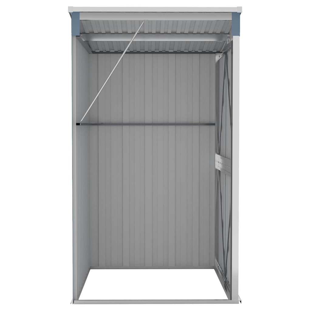 vidaXL Αποθήκη Κήπου Επιτοίχια Γκρι 118x100x178 εκ. Γαλβ. Χάλυβας