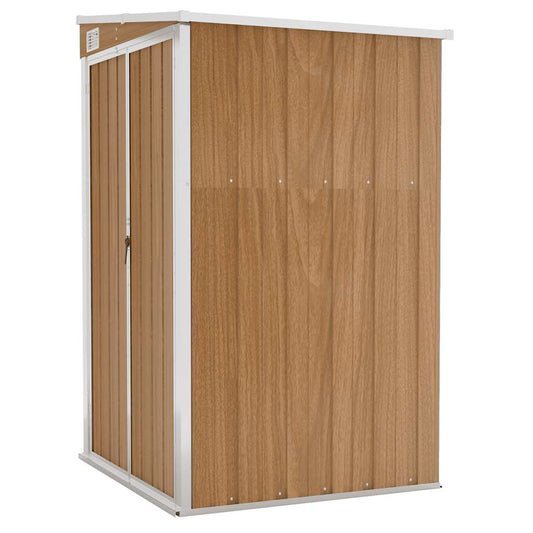 vidaXL Αποθήκη Κήπου Επιτοίχια Καφέ 118x100x178 εκ. από Γαλβ. Ατσάλι
