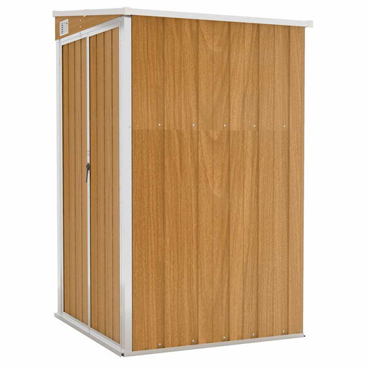 vidaXL Αποθήκη Κήπου Επιτοίχια Καφέ 118x100x178 εκ. από Γαλβ. Ατσάλι