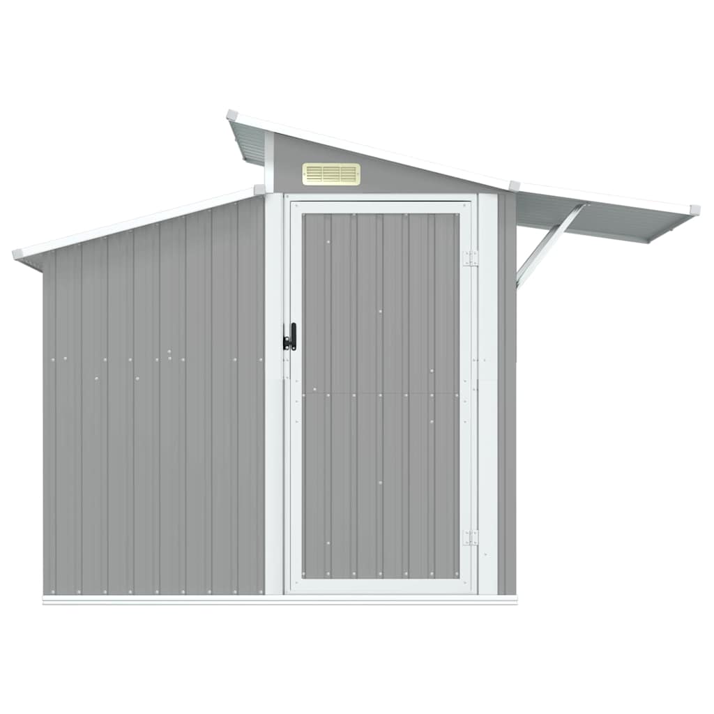 vidaXL Αποθήκη Κήπου Γκρι 270x130x208,5 εκ. Γαλβανισμένο Ατσάλι