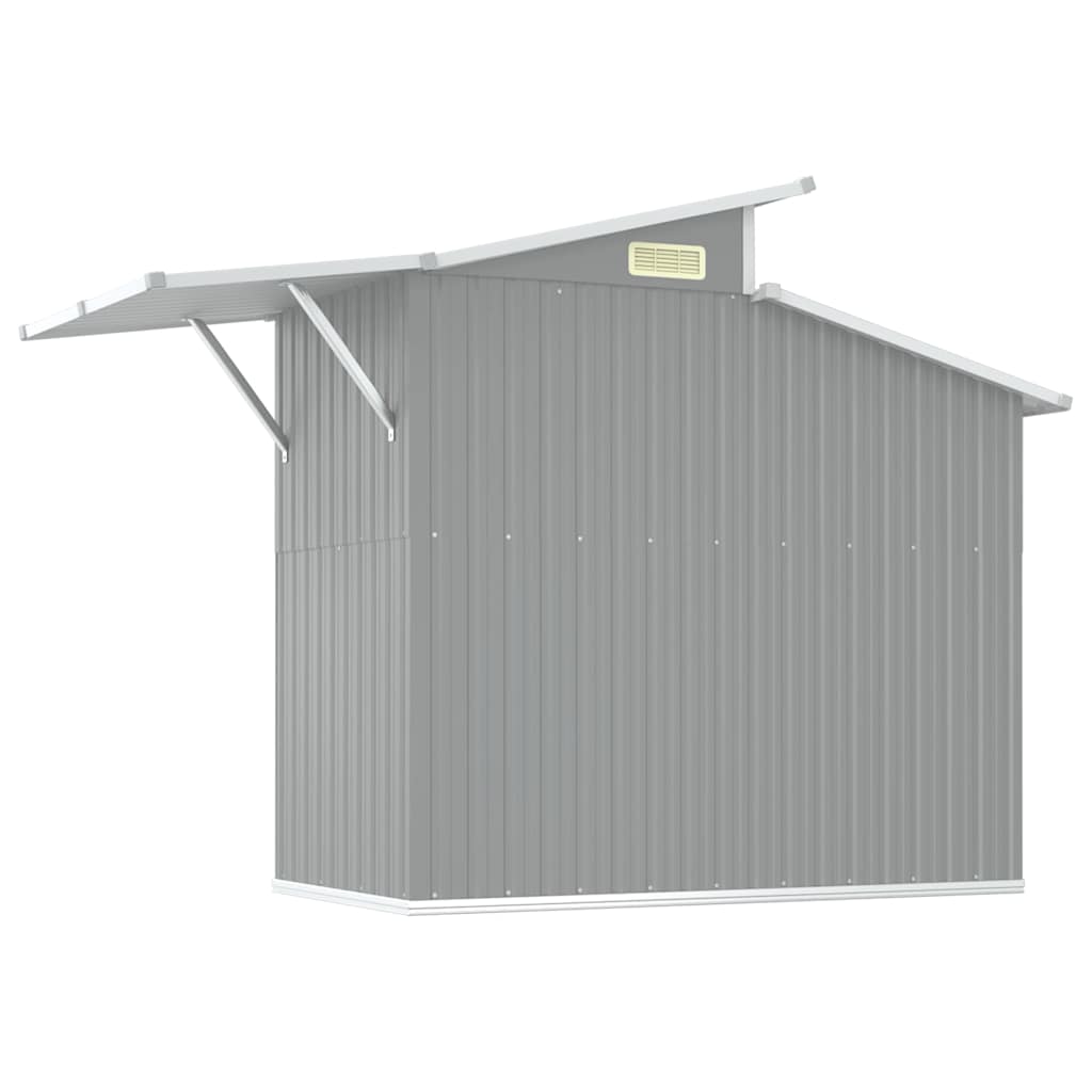 vidaXL Αποθήκη Κήπου Γκρι 270x130x208,5 εκ. Γαλβανισμένο Ατσάλι