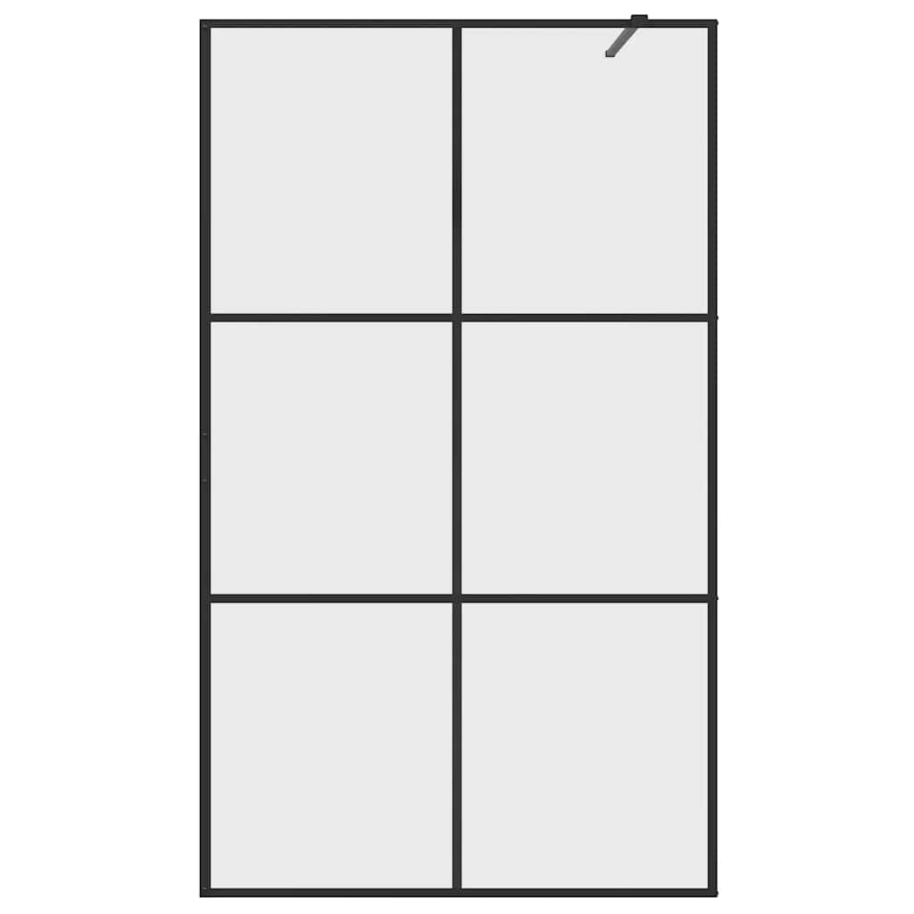 vidaXL Διαχωριστικό Ντουζιέρας Μαύρο 115 x 195 εκ. Διαφανές Γυαλί ESG