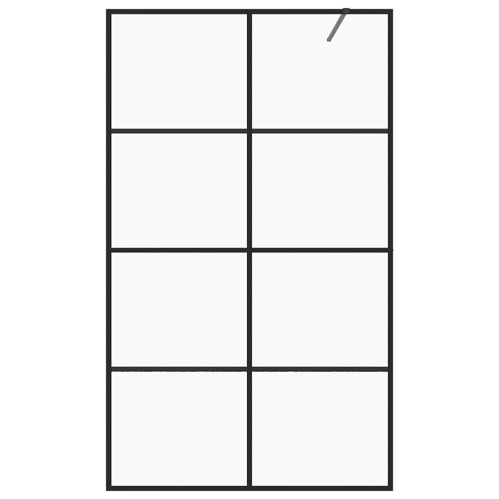 vidaXL Διαχωριστικό Ντουζιέρας Διαφανές Μαύρο 140 x 195 εκ. Γυαλί ESG