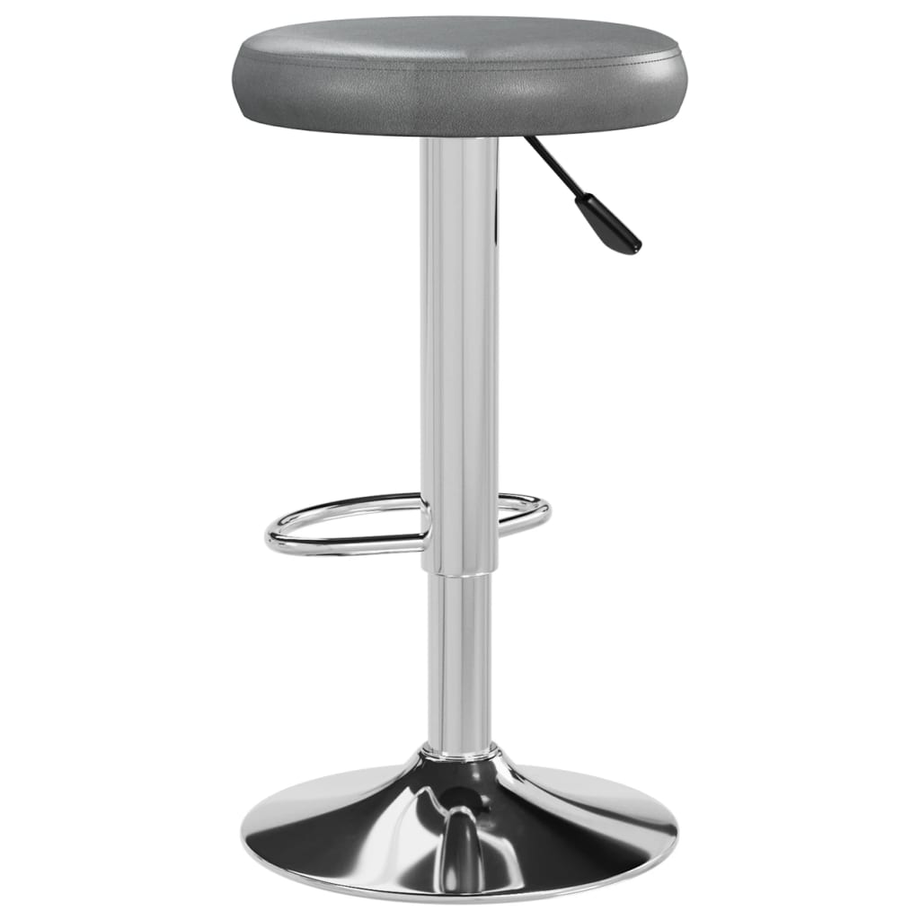 vidaXL Σκαμπό Μπαρ 2 τεμ. Γκρι από Συνθετικό Δέρμα