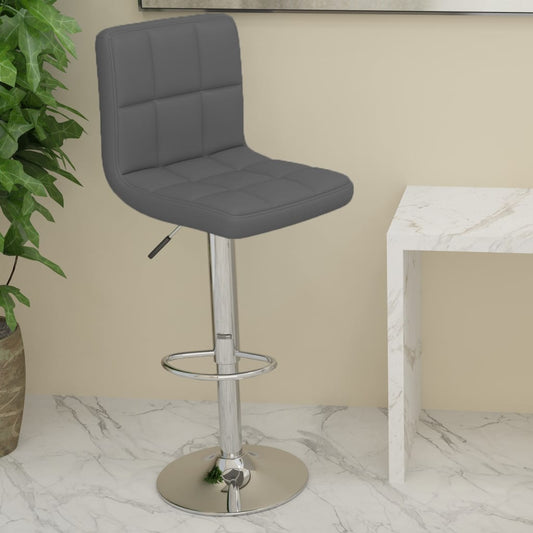 vidaXL Σκαμπό Μπαρ Γκρι από Συνθετικό Δέρμα