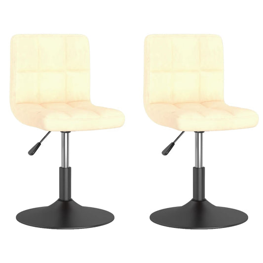 vidaXL Καρέκλες Τραπεζαρίας Περιστρεφόμενες 2 τεμ. Κρεμ Βελούδινες