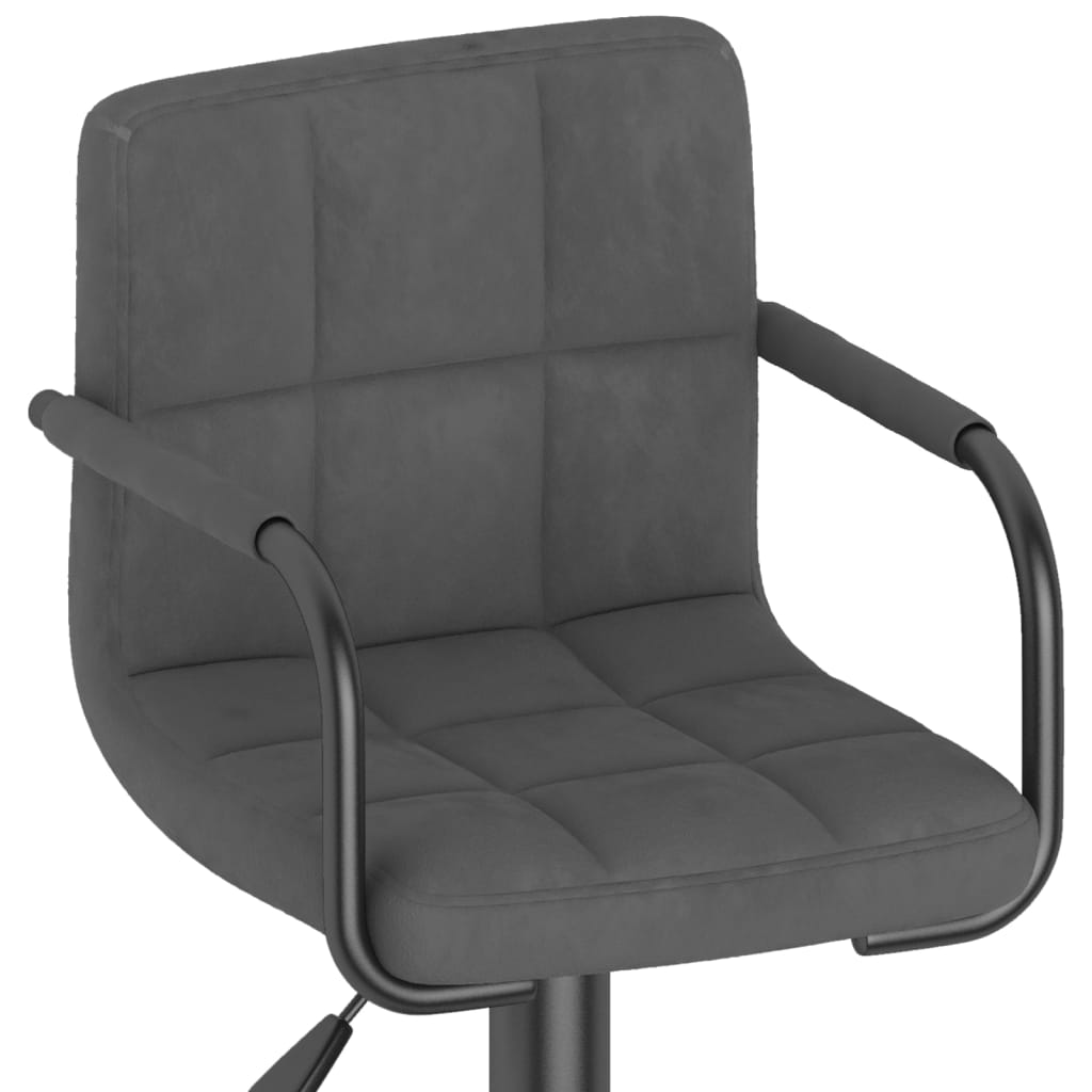 vidaXL Σκαμπό Μπαρ 2 τεμ. Σκούρο Γκρι Βελούδινα