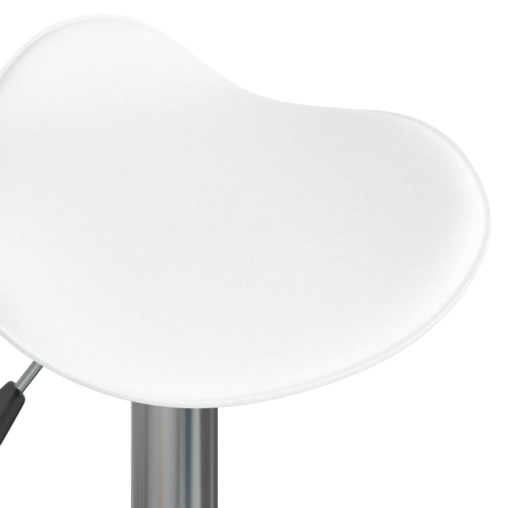 vidaXL Σκαμπό Μπαρ Λευκό από Επιχρωμιωμένο Ατσάλι και Συνθετικό Δέρμα