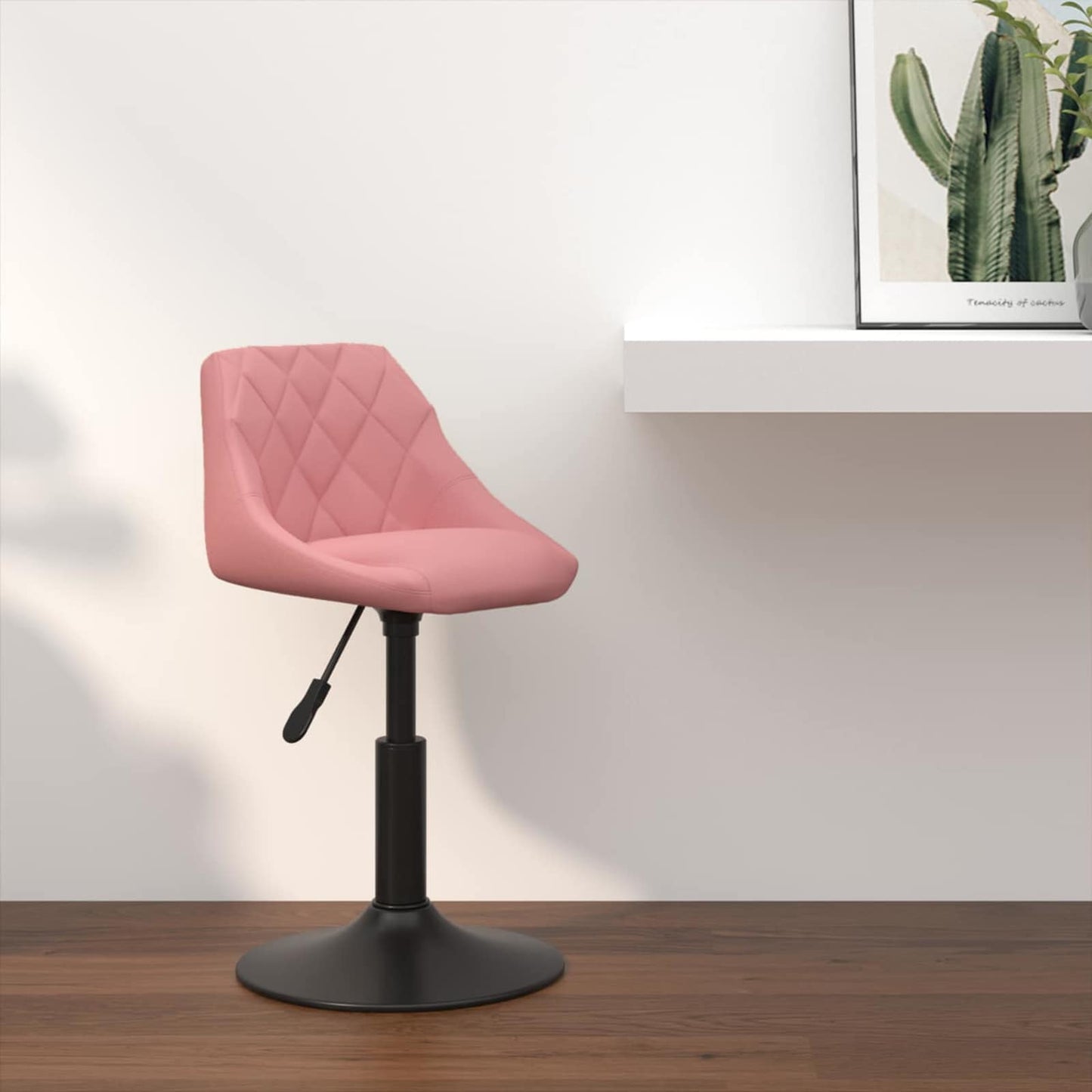 vidaXL Μπαρ σκαμπό Ροζ 46 x 44 x (62.5-77.5) εκ. Τεχνητό δέρμα