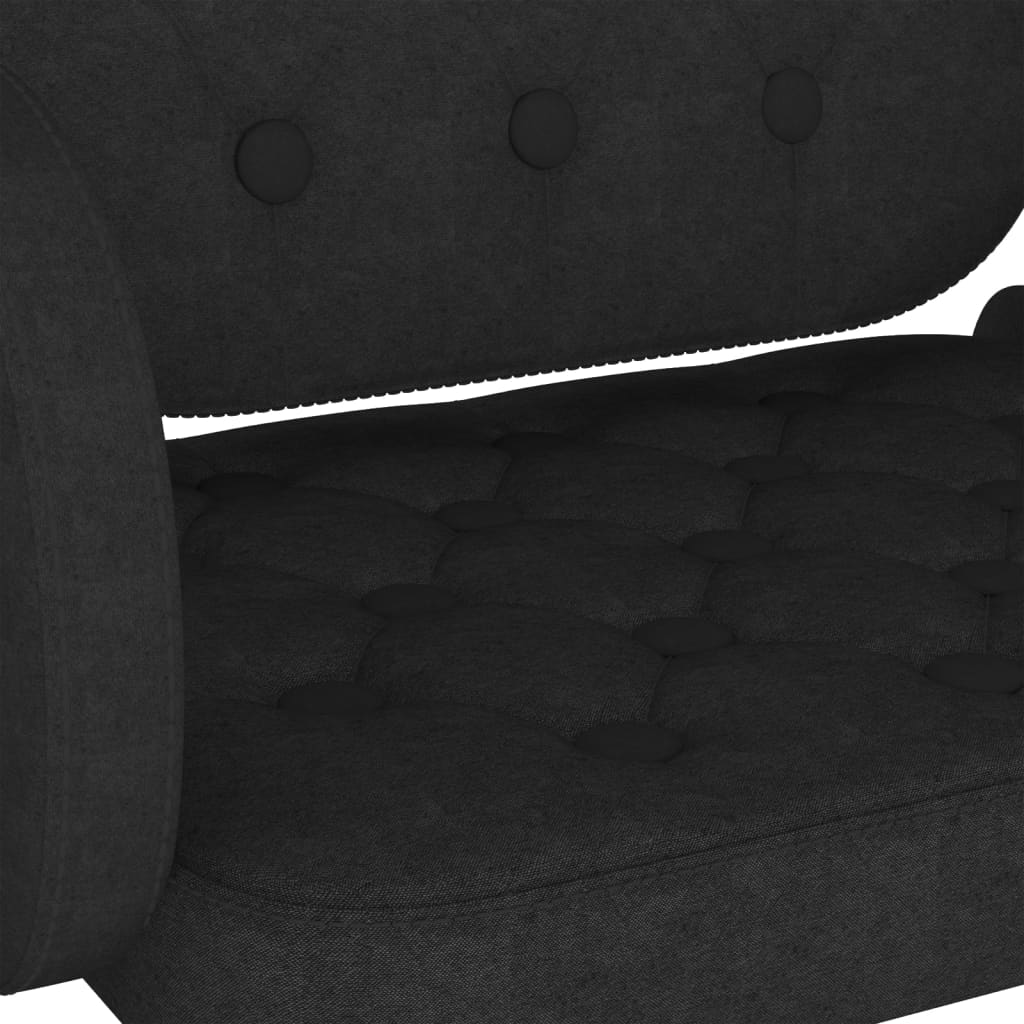 vidaXL Σκαμπό Μπαρ 2 τεμ. Μαύρα Υφασμάτινα