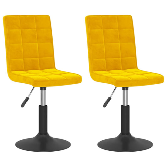 vidaXL Καρέκλες Τραπεζαρίας Περιστρεφόμενες 2 τεμ Μουσταρδί Βελούδινες