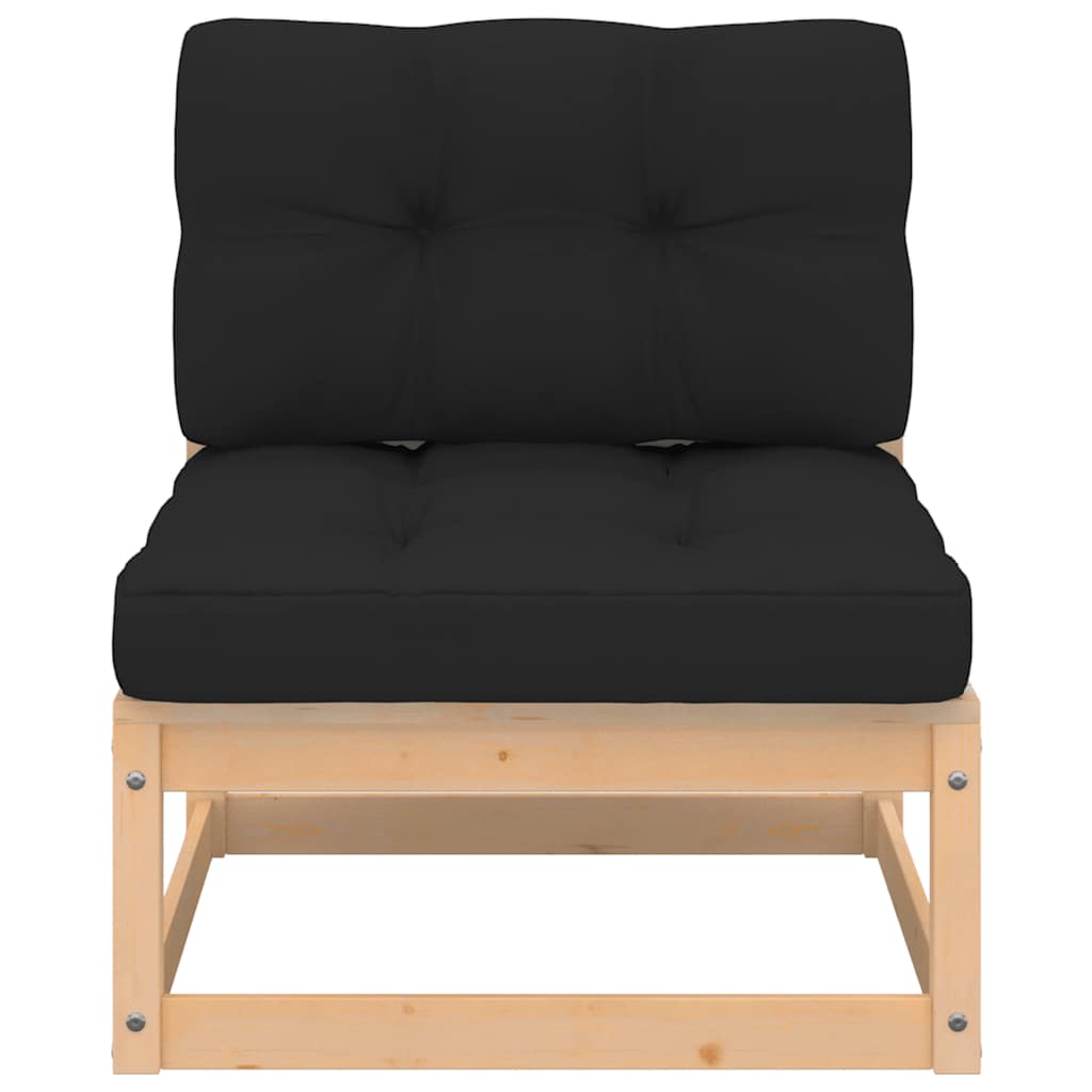 vidaXL Καναπέδες Κήπου Μεσαίοι 2 τεμ. Μασίφ Ξύλο Πεύκου με Μαξιλάρια