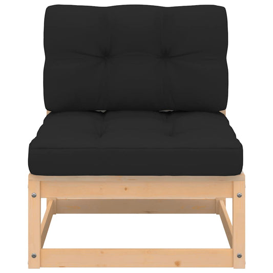 vidaXL Καναπέδες Κήπου Μεσαίοι 2 τεμ. Μασίφ Ξύλο Πεύκου με Μαξιλάρια