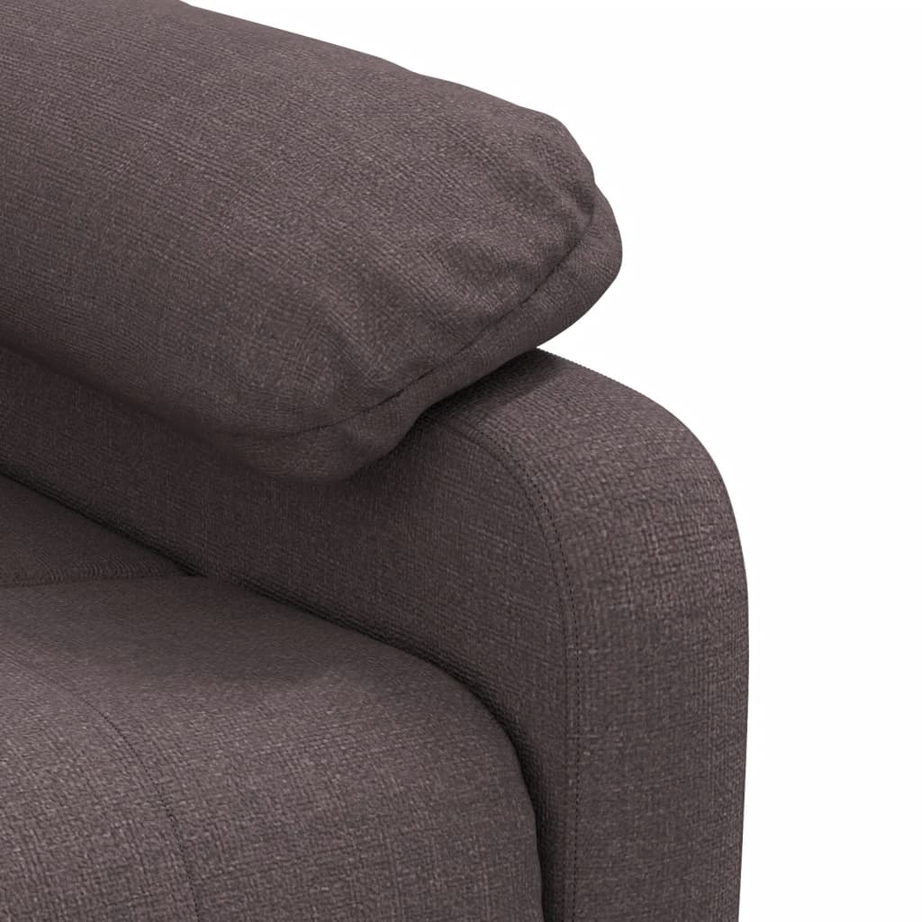 vidaXL Πολυθρόνα Μασάζ Ηλεκτρική Σκούρο Καφέ Υφασμάτινη