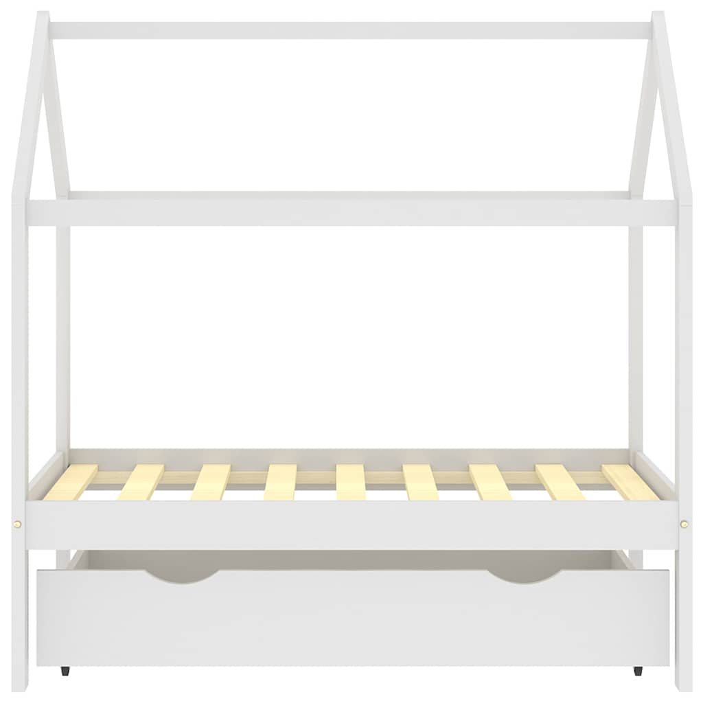 vidaXL Πλαίσιο Κρεβατιού Παιδικό με Συρτάρι Λευκό 70x140εκ Ξύλο Πεύκου