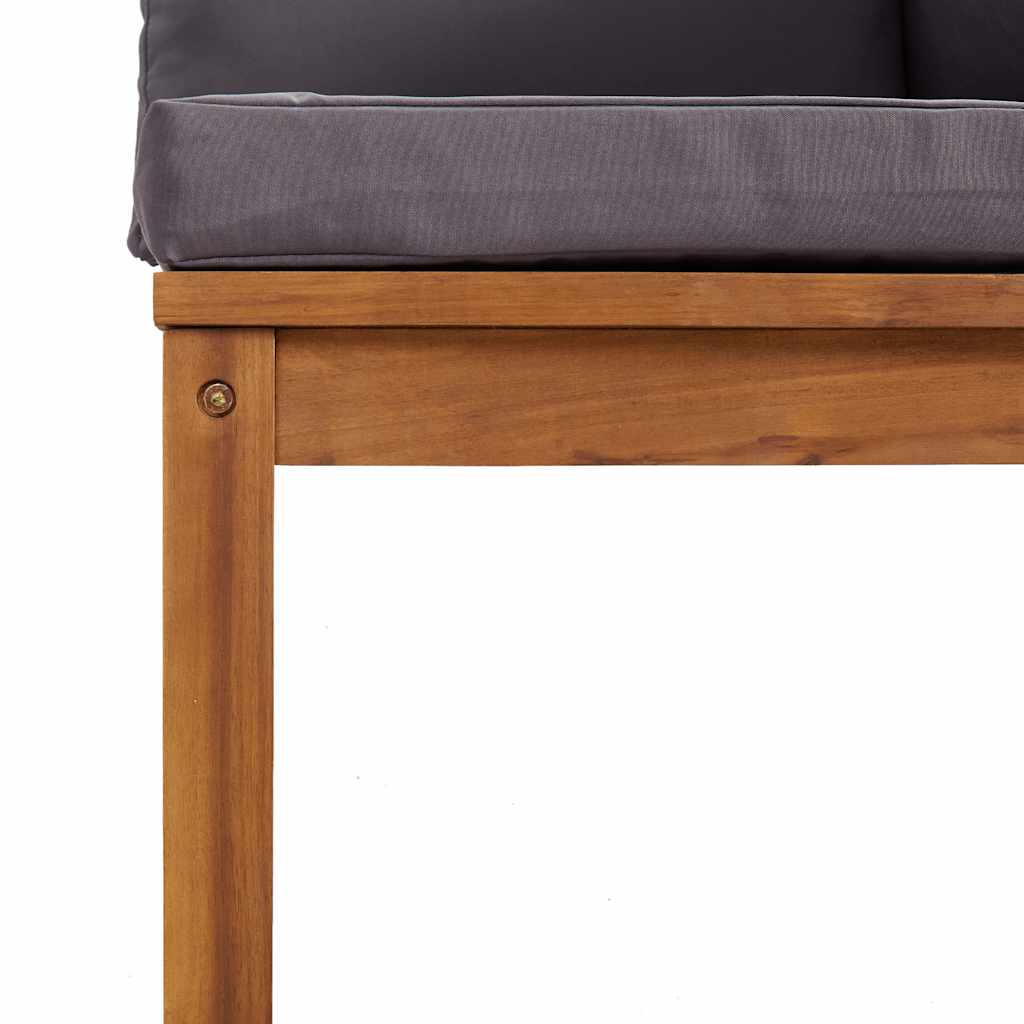 vidaXL Σετ Καναπέδων 2 τεμ. Μασίφ Ξύλο Ακακίας με Σκ. Γκρι Μαξιλάρια