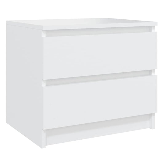 vidaXL Κομοδίνα 2 τεμ. Λευκά 50 x 39 x 43,5 εκ. από Επεξεργασμένο Ξύλο