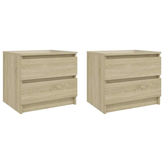 vidaXL Κομοδίνα 2 τεμ. Sonoma Δρυς 50 x 39 x 43,5 εκ. από Επεξ. Ξύλο