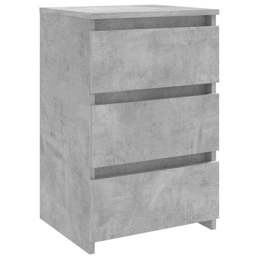 vidaXL Κομοδίνο Γκρι Σκυροδέματος 40 x 35 x 62,5 εκ. από Επεξ. Ξύλο