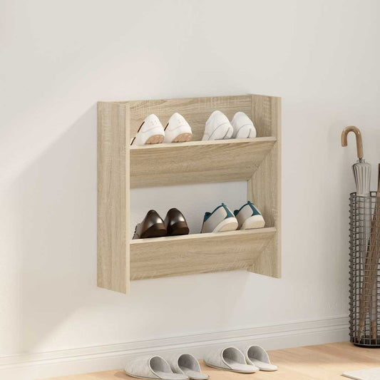 vidaXL Παπουτσοθήκη Τοίχου Sonoma Δρυς 60 x 18 x 60 εκ. Μοριοσανίδα