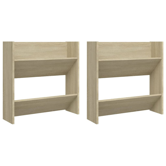 vidaXL Παπουτσοθήκες 2 τεμ. Sonoma Δρυς 60 x 18 x 60 εκ. Μοριοσανίδα