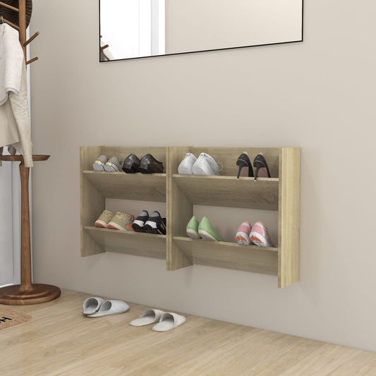 vidaXL Παπουτσοθήκες 2 τεμ. Sonoma Δρυς 60 x 18 x 60 εκ. Μοριοσανίδα