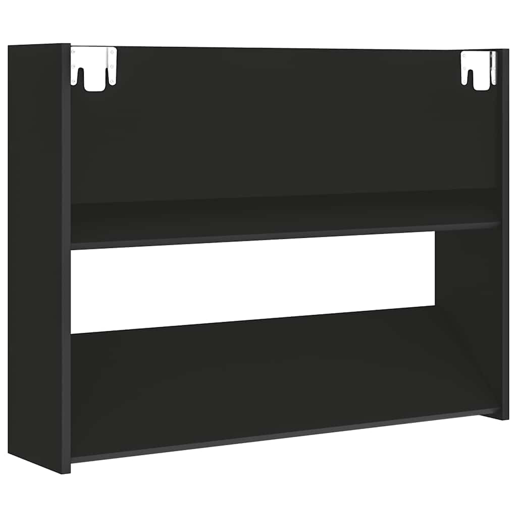 vidaXL Παπουτσοθήκη Τοίχου Μαύρη 80x18x60 εκ. Επεξ. Ξύλο