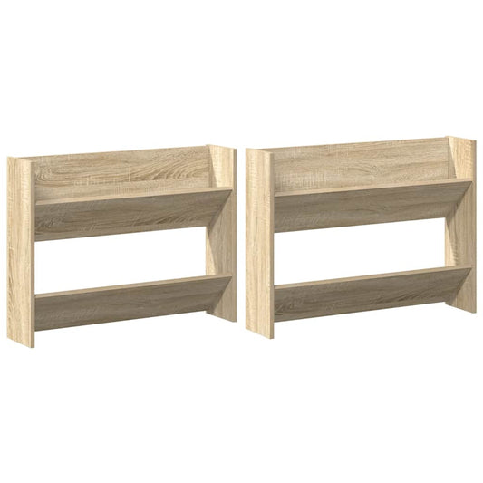 vidaXL Παπουτσοθήκες 2 τεμ. Sonoma Δρυς 80 x 18 x 60 εκ. Μοριοσανίδα