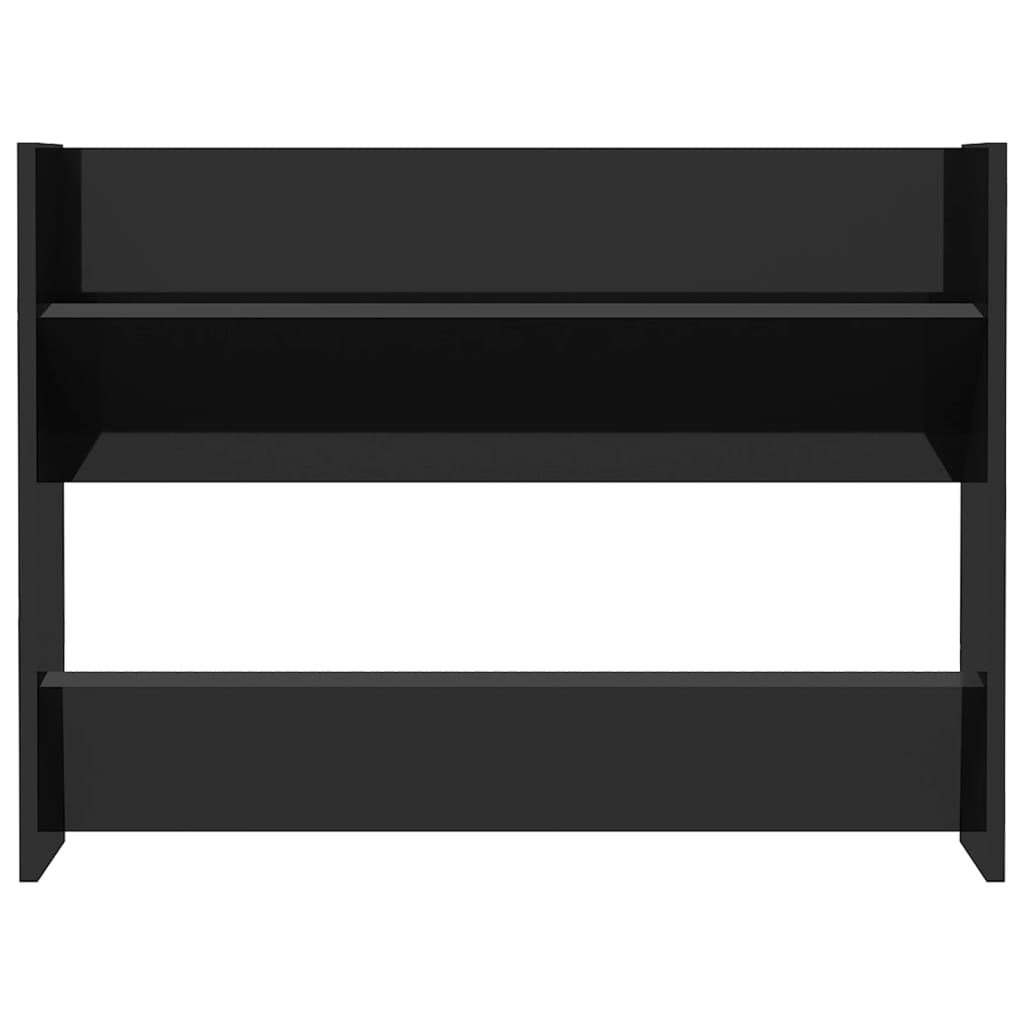 vidaXL Παπουτσοθήκες Τοίχου 2 τεμ. Γυαλ. Μαύρο 80x18x60εκ. Επεξ. Ξύλο