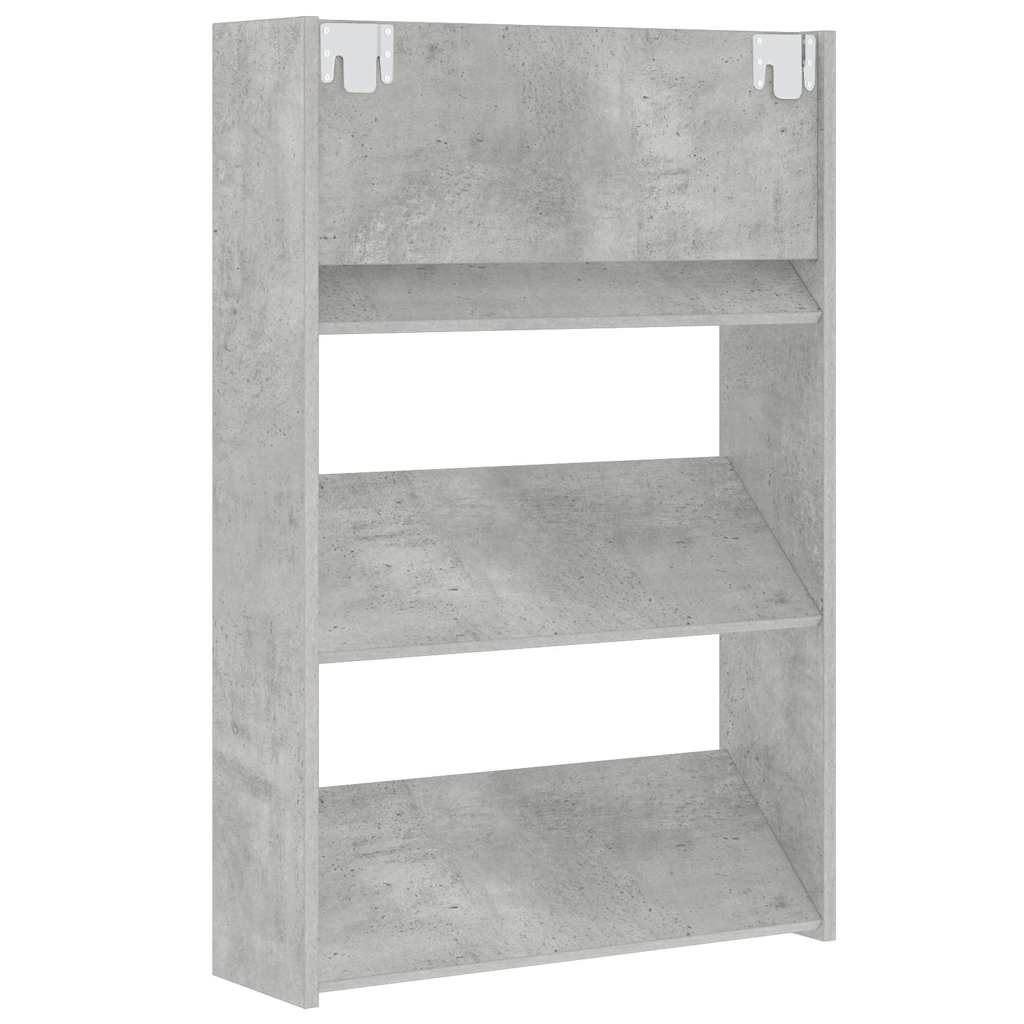 vidaXL Παπουτσοθήκες Τοίχου 2 τεμ. Γκρι Σκυρ. 60x18x90 εκ. Μοριοσανίδα