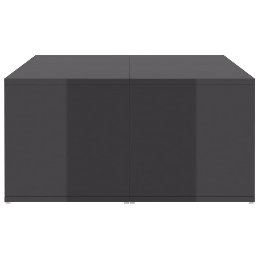 vidaXL Τραπεζάκια Σαλονιού 4 τεμ. Γυαλ. Γκρι 33x33x33 εκ. Επεξ. Ξύλο