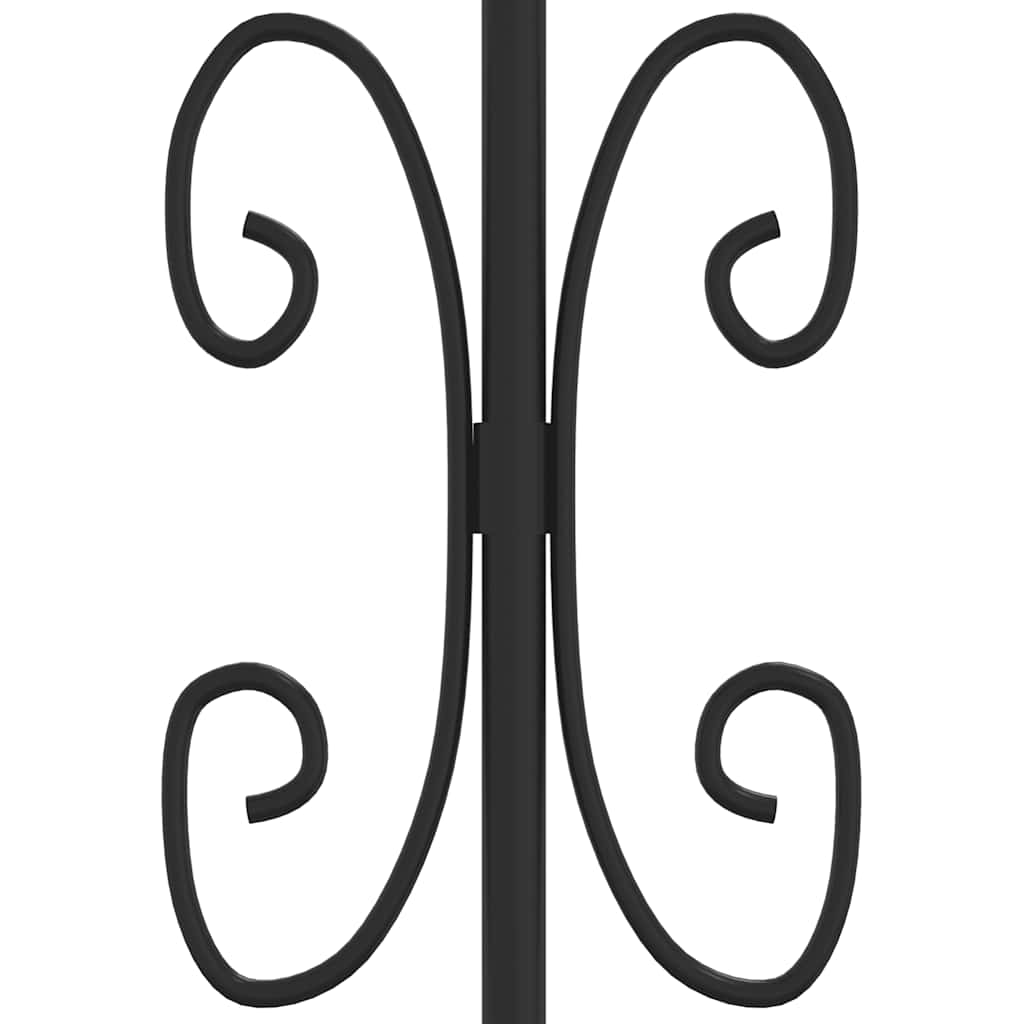 vidaXL Πόρτα Περίφραξης με Κορυφή Δόρυ Μαύρη 305x100 εκ. από Ατσάλι με Ηλεκτροστατική Βαφή