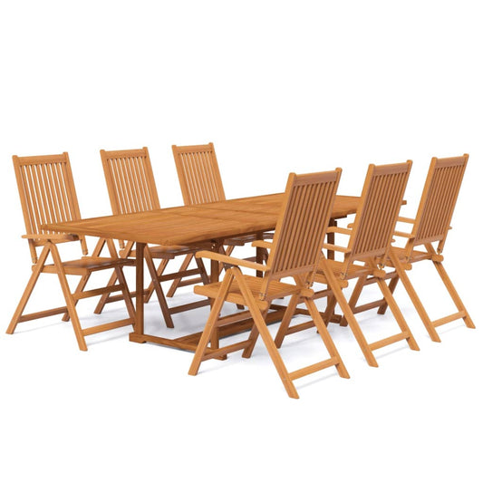 vidaXL Σετ Τραπεζαρίας Κήπου 7 Τεμαχίων από Μασίφ Ξύλο Ακακίας 160-240 εκ.