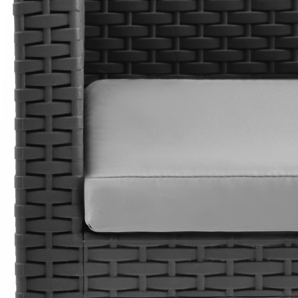 vidaXL Πολυθρόνες Κήπου με Μαξιλάρια 2 τεμ. Ανθρακί Ρατάν Πολυπ/λενίου