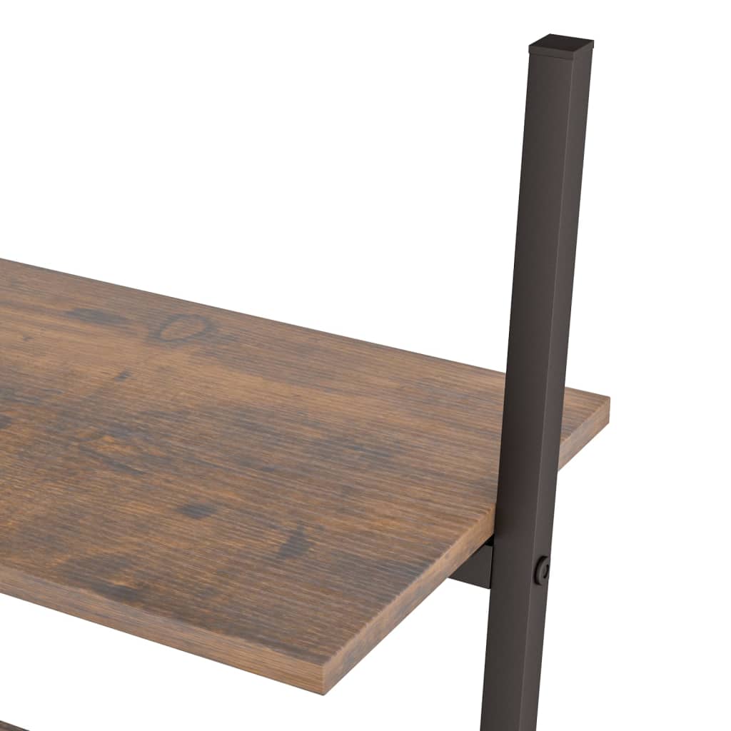 vidaXL Ραφιέρα Κεκλιμένη 5 Επιπέδων Σκούρο Καφέ & Μαύρο 64x34x185,5εκ.