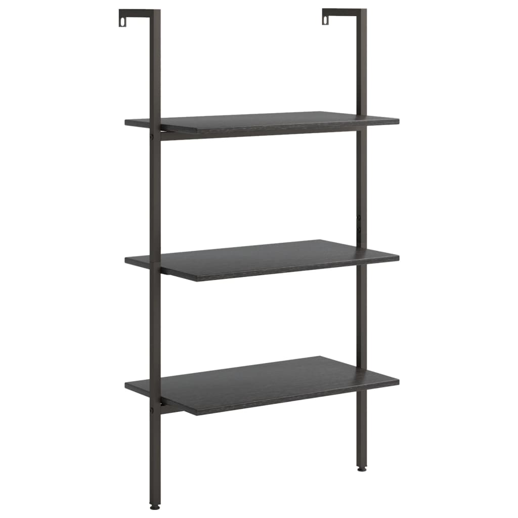 vidaXL Ραφιέρα Κεκλιμένη 3 Επιπέδων Μαύρη 64x35x120,5 εκ.