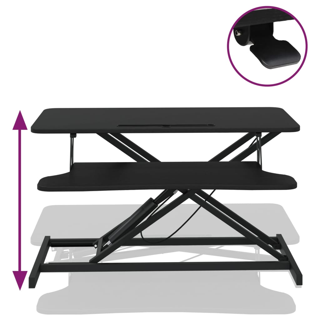 vidaXL Σταθμός Εργασίας Ρυθμιζόμενος 90x40x(13-50) εκ. Ατσάλι&Επ. Ξύλο