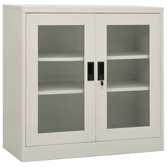 vidaXL Ντουλάπα Γραφείου 90 x 40 x 90 εκ. Ανοιχτό Γκρι Ατσάλινη