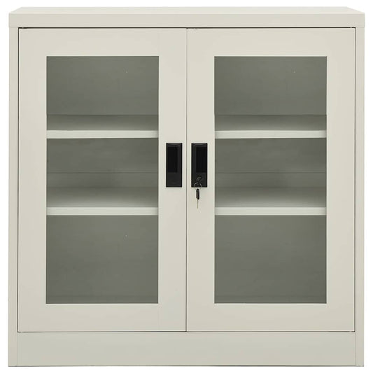 vidaXL Ντουλάπα Γραφείου 90 x 40 x 90 εκ. Ανοιχτό Γκρι Ατσάλινη