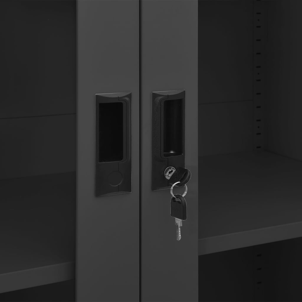 vidaXL Ντουλάπα Γραφείου Ανθρακί 90 x 40 x 180 εκ. Ατσάλινη